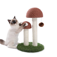 Lade das Bild in den Galerie-Viewer, Kratzbaum für Katzen, Pilzkratzer mit natürlichen Sisalseilen, interaktiver baumelnder Ball für Kätzchen und kleine Katzen
