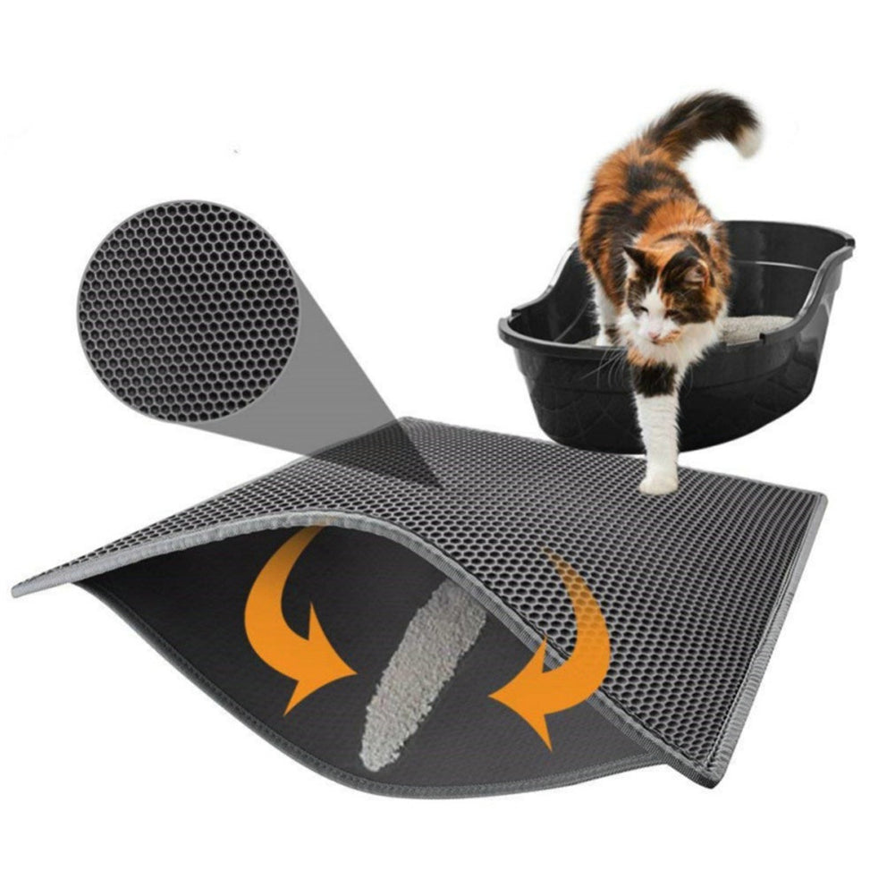 Haustier-Katzenstreu-Matte, doppelschichtige, wasserdichte, urinsichere Fangmatte, Kratzmatte für Katzen
