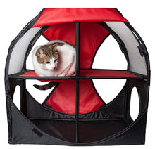 Lade das Bild in den Galerie-Viewer, Pet Life Kitty-Play Obstacle Travel Collapsible Soft Folding Pet Cat House
