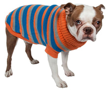 Load image into Gallery viewer, Heavy Cable Knit Striped Fashion Polo Dog Sweater
