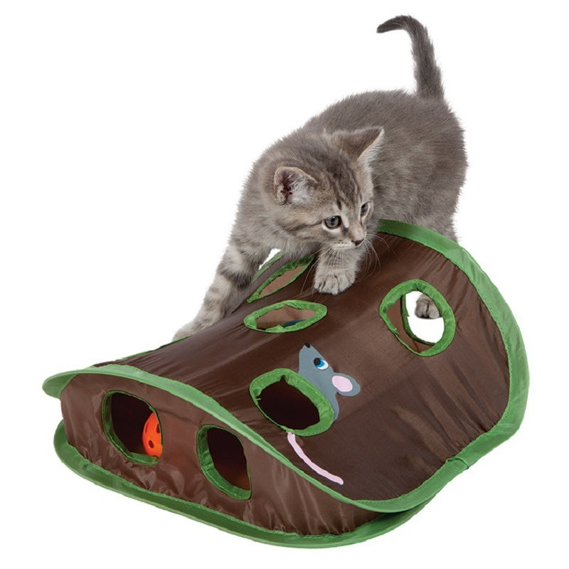 Hide and Seek Mouse Cat Toy 9 Holes Interactive Pet Cat Teaser Cat Toy for Pet Cat Play Fun, Open Mouse Hunt Cat Toy, Pet Cat Tunnel Toy Pet Cat Mice
