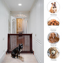 Load image into Gallery viewer, Folding Adjustable Free Standing 3 Panel Wood Fence
