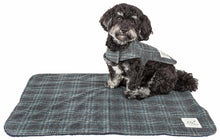 Load image into Gallery viewer, 2-In-1 Windowpane Plaided Dog Jacket With Matching Reversible Dog Mat
