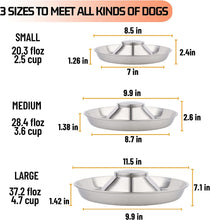 Carica l&#39;immagine nel visualizzatore di Gallery, Stainless Steel Non-Slip Rubber Bottom Puppy Dog Bowl Easy to Clean Multi-Dog Feeding Bowl (3.6-4.7 Cup)
