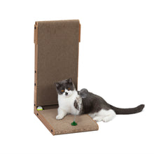 Charger l&#39;image dans la galerie, Planche à gratter d&#39;intérieur pour chat de petite à grande taille, griffoir pour chat recouvert de carton ondulé, griffoir pour chat avec cloche et jouet intégré
