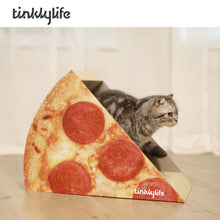 Charger l&#39;image dans la galerie, Tinklylife Cat Condo Scratcher Post Cardboard; Looking Well with Delicious Pizza Shape Cat Scratching House Bed Furniture Protector
