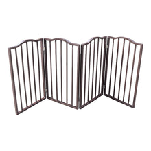 Carica l&#39;immagine nel visualizzatore di Gallery, Pet Gate – Dog Gate for Doorways, Stairs or House – Freestanding, Folding , Dark brown,Arc Wooden
