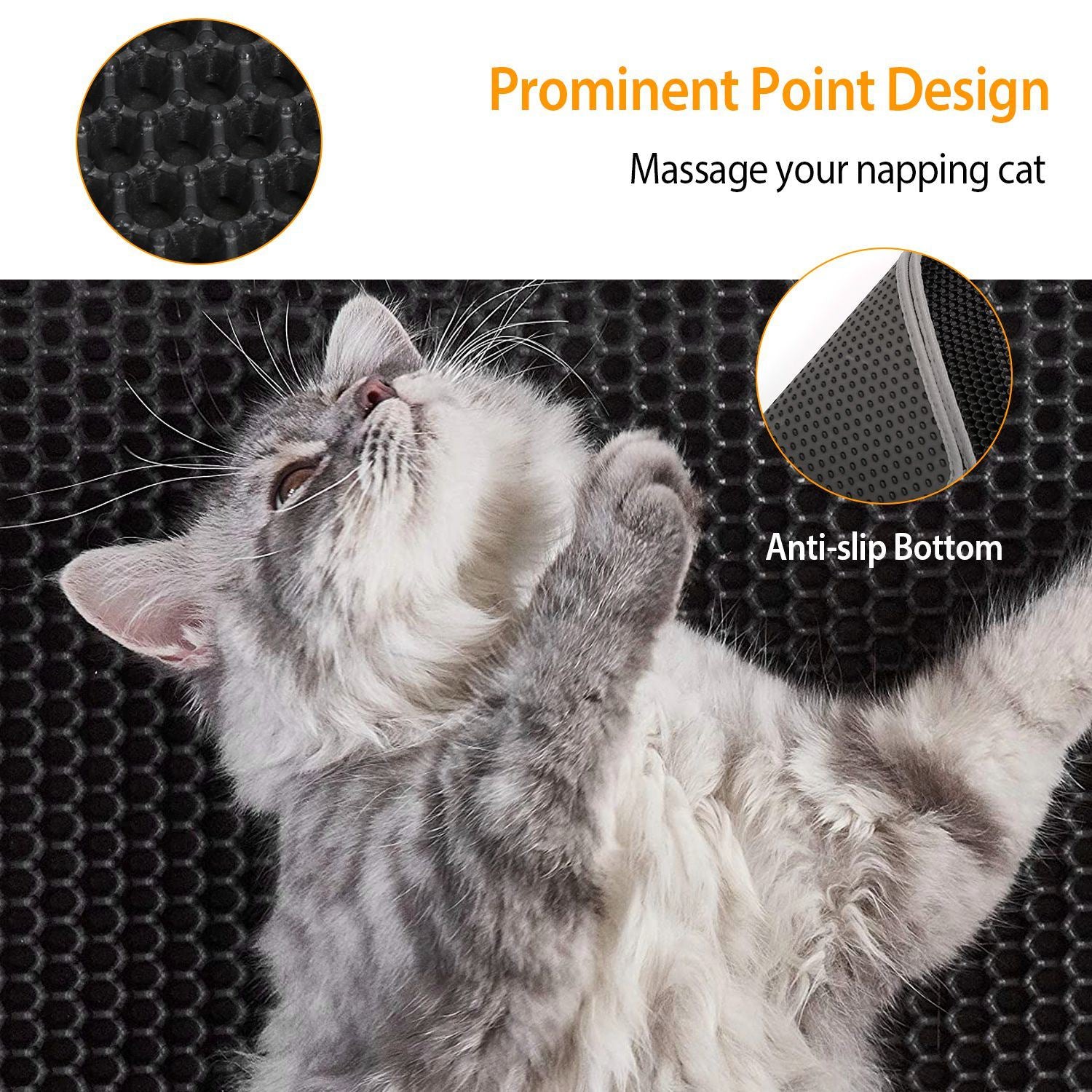 Cat Litter Mat, Kitty Litter Trapping Mat, Double Layer Mats with MiLi  Shape Scratching design, Urine Waterproof, Easy Clean, Scatter Control 21  x