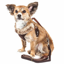 Load image into Gallery viewer, 2-In-1 Mesh Reversed Adjustable Dog Harness-Leash W/ Removable Fur Collar
