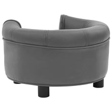 Load image into Gallery viewer, Dog Sofa Gray 18.9&quot;x18.9&quot;x12.6&quot; Plush and Faux Leather
