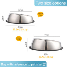 Carica l&#39;immagine nel visualizzatore di Gallery, Dogs Bowl Stainless Steel Removable Rubber Ring Non-Slip Bottom Pet Feeder Bowl Water Dish For Dog Cat
