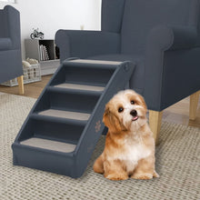 Load image into Gallery viewer, Folding 4-Step Dog Stairs Dark Gray

