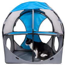 Cargar imagen en el visor de la galería, Pet Life Kitty-Play Obstacle Travel Collapsible Soft Folding Pet Cat House
