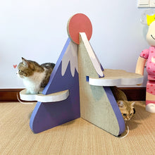 Lade das Bild in den Galerie-Viewer, ScratchMe Cat Scratcher Post Board; Mount Fuji Shape Cat Scratching Lounge Bed; Durable Pad Prevents Furniture Damage
