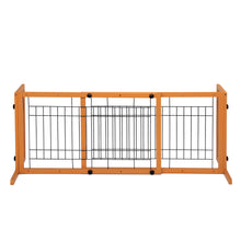 Carica l&#39;immagine nel visualizzatore di Gallery, Wood Freestanding Pet Gate, Wood Dog Gate with Adjustable Width 40&quot;-71&quot;, Barrier for Stairs Doorways Hallways, Puppy Safety Fenc
