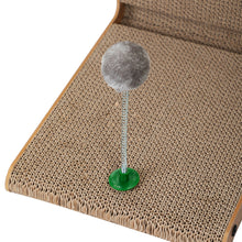 Load image into Gallery viewer, Indoor Cat Scratching Board for Small to Large Cat, Corrugated Board-Covered Cat Scratcher, Cat Scratching Pad with Bell and Built-in Toy
