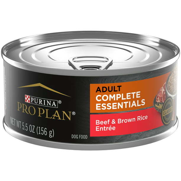 Purina Pro Plan Complete Essentials Wet Dog Food for Adult Dogs Beef, 5.5 oz Cans (24 Pack)