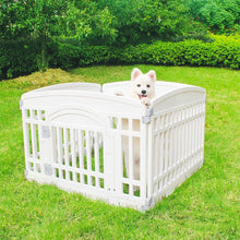 Load image into Gallery viewer, Pet Playpen Foldable Gate for Dogs Heavy Plastic Puppy Exercise Pen with Door Portable Indoor Outdoor Small Pets Fence Puppies Folding Cage 4 Panels Medium Animals House Supplies (33.5x33.5 inches)
