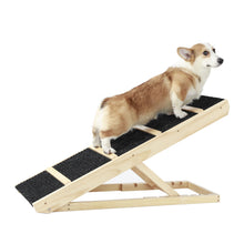Load image into Gallery viewer, Tall Adjustable Pet Ramp; Folding Portable Wooden Dog Cat Ramp; Non-Slip Paw Traction Surface Dog Step for Car; SUV; Bed; Couch; Adjustable Height from 9.3&quot; to 24&quot;
