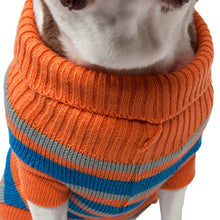 Cargar imagen en el visor de la galería, Heavy Cable Knit Striped Fashion Polo Dog Sweater
