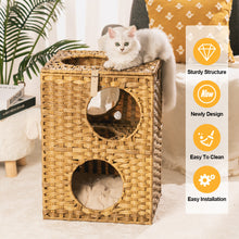 Cargar imagen en el visor de la galería, Cat Litter, Cat Bed with Rattan Ball and Cushion
