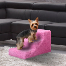 Load image into Gallery viewer, 3 Steps Pet Stairs for Dogs and Cats - Dark pink
