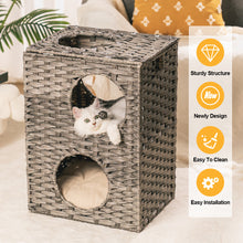 Cargar imagen en el visor de la galería, Cat Litter, Cat Bed with Rattan Ball and Cushion
