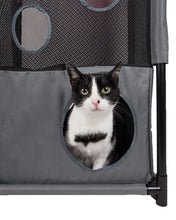 Carica l&#39;immagine nel visualizzatore di Gallery, Pet Life Kitty-Square Obstacle Soft Folding Sturdy Play-Active Travel Collapsible Travel Pet Cat House Furniture
