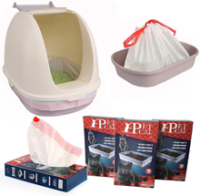 Carica l&#39;immagine nel visualizzatore di Gallery, Cat Litter Box Liners large with Drawstrings Scratch Resistant Bags
