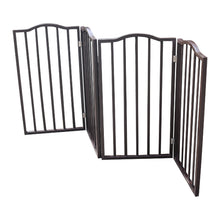 Load image into Gallery viewer, Pet Gate – Dog Gate for Doorways, Stairs or House – Freestanding, Folding , Dark brown,Arc Wooden
