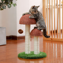 Load image into Gallery viewer, Cat Scratching Post Mushroom Claw Scratcher with Natural Sisal Ropes Interactive Dangling Ball for Kittens and Small Cats

