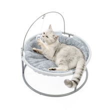 Cargar imagen en el visor de la galería, Cat Bed Soft Plush Cat Hammock with Dangling Ball for Cats, Small Dogs Gray
