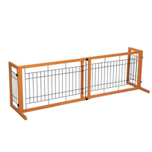 Load image into Gallery viewer, Wood Freestanding Pet Gate, Wood Dog Gate with Adjustable Width 40&quot;-71&quot;, Barrier for Stairs Doorways Hallways, Puppy Safety Fenc
