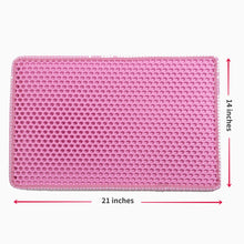 Carica l&#39;immagine nel visualizzatore di Gallery, Cat Litter Mat, Kitty Litter Trapping Mat, Double Layer Mats with MiLi Shape Scratching design, Urine Waterproof, Easy Clean, Scatter Control 21&quot; x 14&quot; Pink
