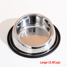 Cargar imagen en el visor de la galería, Dogs Bowl Stainless Steel Removable Rubber Ring Non-Slip Bottom Pet Feeder Bowl Water Dish For Dog Cat
