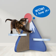 Carica l&#39;immagine nel visualizzatore di Gallery, ScratchMe Cat Scratcher Post Board; Mount Fuji Shape Cat Scratching Lounge Bed; Durable Pad Prevents Furniture Damage
