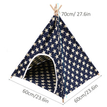 Carica l&#39;immagine nel visualizzatore di Gallery, Canvas and Pine Foldable Indoor and Outdoor Pet Tent Washable Dog Bed Play House
