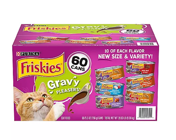 Purina Friskies Gravy Wet Cat Food;  Variety Pack (5.5 oz.;  60 ct.)