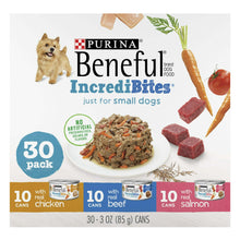 Load image into Gallery viewer, Purina Beneful Incredibites Wet Dog Food for Small Dogs 3 oz Cans (30 Pack)
