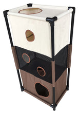 Load image into Gallery viewer, Pet Life Kitty-Square Obstacle Soft Folding Sturdy Play-Active Travel Collapsible Travel Pet Cat House Furniture
