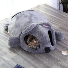 Load image into Gallery viewer, Indoor Cats Bed Mouse Shape Tunnel Cave, Winter Warm Pet Cat House Pet Nest Cat Tunnel Bed, Windproof Comfortable Soft Pets Cat Sleeping Pod
