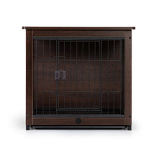 Cargar imagen en el visor de la galería, Indoor Dog Crate, Sofa Side End Table, 2-Tier Wooden Pet Cage with Removable Tray, Walnut
