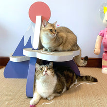 Lade das Bild in den Galerie-Viewer, ScratchMe Cat Scratcher Post Board; Mount Fuji Shape Cat Scratching Lounge Bed; Durable Pad Prevents Furniture Damage
