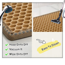 Load image into Gallery viewer, Cat Litter Mat, Kitty Litter Trapping Mat, Double Layer Mats with MiLi Shape Scratching design, Urine Waterproof, Easy Clean, Scatter Control 21&quot; x 14&quot; Yellow
