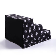 Load image into Gallery viewer, 3 Steps Pet Stairs for Dogs and Cats - White claw with black bottom
