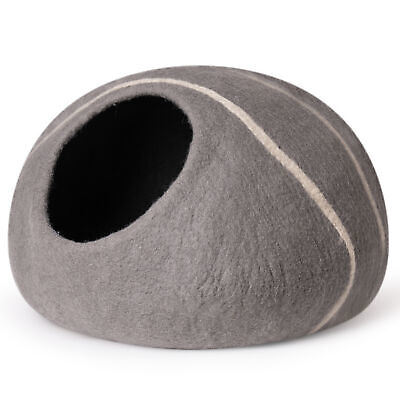 Cat Cave Bed -Handmade Wool with Mouse Toy