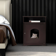 Load image into Gallery viewer, Cat&#39;s Wooden House Indoor Feline Condo Toilet Litter Box Hideaway Beside Table Nightstand XH

