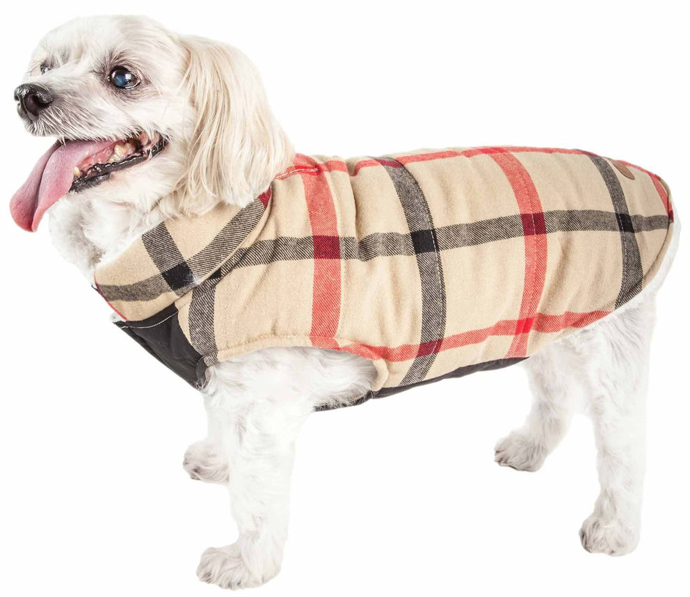 'Allegiance' Manteau pour chien isolé à carreaux classique