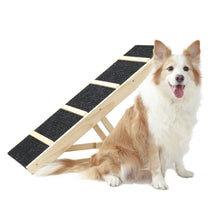 Load image into Gallery viewer, Tall Adjustable Pet Ramp; Folding Portable Wooden Dog Cat Ramp; Non-Slip Paw Traction Surface Dog Step for Car; SUV; Bed; Couch; Adjustable Height from 9.3&quot; to 24&quot;
