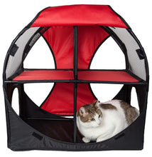 Cargar imagen en el visor de la galería, Pet Life Kitty-Play Obstacle Travel Collapsible Soft Folding Pet Cat House
